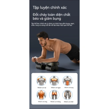 Con lăn tập bụng cao cấp 4 bánh – Dụng cụ luyện tập cơ bụng tại nhà, giảm mỡ hiệu quả