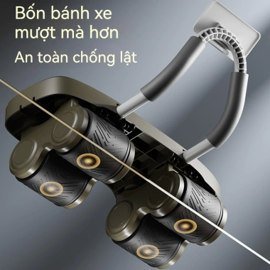 Con lăn tập bụng cao cấp 4 bánh – Dụng cụ luyện tập cơ bụng tại nhà, giảm mỡ hiệu quả