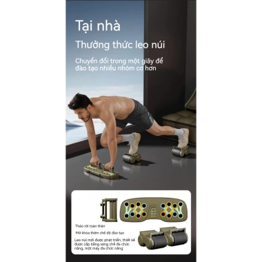 Con lăn tập bụng cao cấp 4 bánh – Dụng cụ luyện tập cơ bụng tại nhà, giảm mỡ hiệu quả