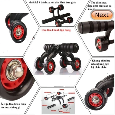 Con Lăn Tập Bụng E KING SPORT 4 Bánh Xe AB ROLLER Tập Gym Tại Nhà Giá 119.000 2 Con Lăn Tập Bụng E KING SPORT 4 Bánh Xe AB ROLLER Tập Gym Tại Nhà Giá 119.000 2