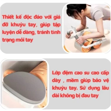 Con Lăn Tập Bụng Thế Hệ Mới – Trợ Lực 2 Bánh, Thiết Kế Chỗ Để Tay, Tặng Miếng Lót 4