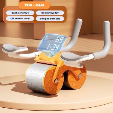 Con Lăn Trợ Lực Thế Hệ Mới 2 Bánh – Tập Bụng Tại Nhà, Chỗ Để Tay, Đếm Số Tiện 3