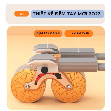 Con Lăn Trợ Lực Thế Hệ Mới 2 Bánh – Tập Bụng Tại Nhà, Chỗ Để Tay, Đếm Số Tiện 6
