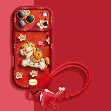 Con Ngựa Năm Mới Đỏ Rực Rỡ Shell cho iPhone 17-11, X-XS-XR, 7-8 Plus - 8.900 VND