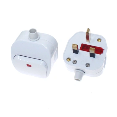 Công tắc 3 pin 250V 13A AC Cắm điện, công tắc nam, ổ cắm hợp nhất, bảo vệ quá tải 3
