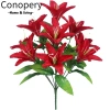 Conopery Hoa huệ nhân tạo 10 đầu - Bó hoa cô dâu đa màu, nhựa tinh tế, trang trí tiệc cưới tại nhà