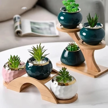 Coolcells Kệ tre cây cảnh mọng nước - Giá để bàn hình cành, Đỡ chậu hoa, Trang trí phòng khách, 104.830 VND