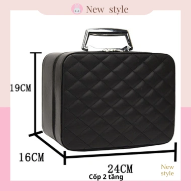 Cốp mỹ phẩm cầm tay da PU cao cấp 2 ngăn chống thấm nước, đựng đồ trang điểm - 237.750₫ 8
