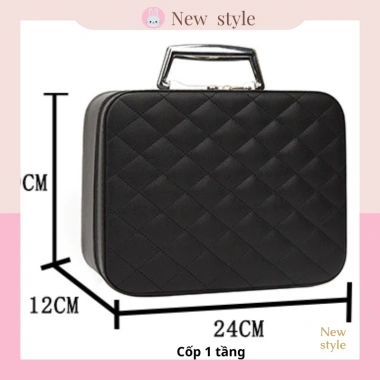 Cốp mỹ phẩm cầm tay da PU cao cấp 2 ngăn chống thấm nước, đựng đồ trang điểm - 237.750₫ 9
