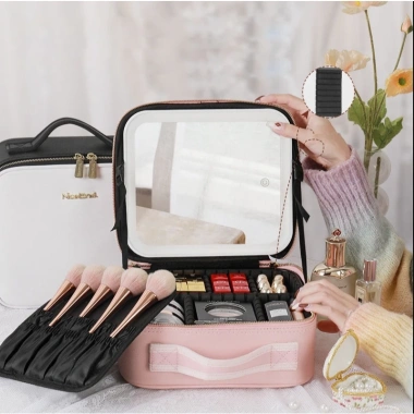 Cốp Túi Đựng Đồ Trang Điểm Nhỏ Gọn, Gương Đèn Tiện Dụng, Quai Xách Bền 169k 4