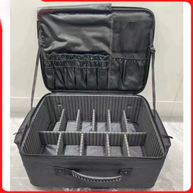 Cốp vải kéo 48cm đựng đồ makeup chuyên nghiệp, vali tay cao cấp kèm 4 ngăn chia túi - Giảm tới 820k