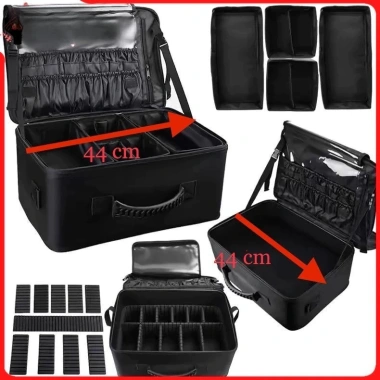 Cốp vải kéo 48cm đựng đồ makeup chuyên nghiệp, vali tay cao cấp kèm 4 ngăn chia túi - Giảm tới 820k