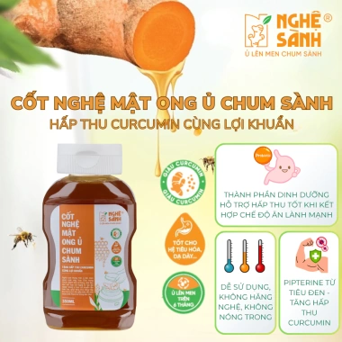 Cốt Nghệ Sành ủ mật ong 350ml giàu curcumin - Tăng cường miễn dịch, giảm còn 190k