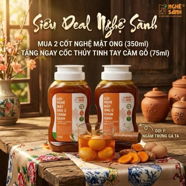 Cốt Nghệ Sành ủ mật ong 350ml giàu curcumin - Tăng cường miễn dịch, giảm còn 190k