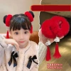 Cột tóc bông xù tròn đỏ gắn chuông, thỏ, tua rua, nơ - Set 2 chiếc PK251 giảm giá 38.5k cho Tết Năm Mới 8