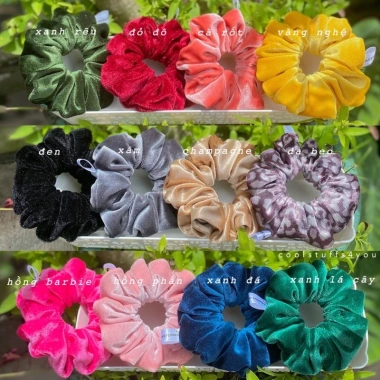 Cột Tóc Scrunchies Nhung Tuyết Vải Dày Mịn 12cm CHERRYSUMMER - Giá 19.500₫