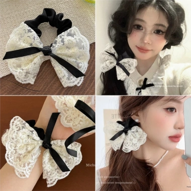 Cột Tóc Scrunchies Ren - Giá chỉ 11.000₫ (Giá gốc 14.300), Siêu nhẹ, thời trang 3