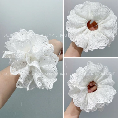 Cột Tóc Scrunchies Ren - Giá chỉ 11.000₫ (Giá gốc 14.300), Siêu nhẹ, thời trang 10