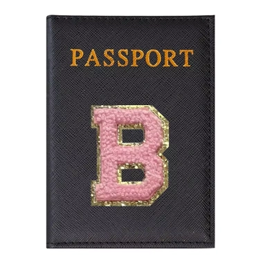 Cover Hộ Chiếu Da PU Hồng Letter Series - Ví Thẻ Kinh Doanh Đa Năng Cho Nữ, Bộ Travel Passport Holder