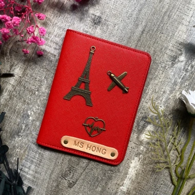 Cover passport Đỏ năng động, da bền khắc tên theo yêu cầu, tặng charm - Quà tặng ý nghĩa 129k 10
