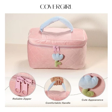 COVERGIRL Túi đựng mỹ phẩm vải nhung có quai xách - Giá chỉ 56.000đ, tiện cho đồ dùng cá nhân