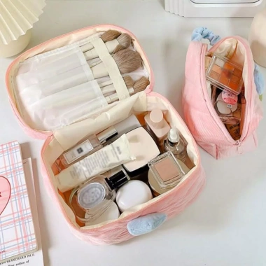 COVERGIRL Túi đựng mỹ phẩm vải nhung có quai xách - Giá chỉ 56.000đ, tiện cho đồ dùng cá nhân