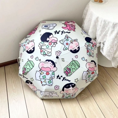 Crayon Shin‑Chan Tự Động Mưa Ô Gấp Vinyl - Chống Nắng Đôi Dòng, Giá 175.000₫