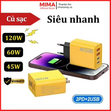 Củ Cốc Sạc Nhanh 4 Cổng USB 3.0 & Type‑C, Chống Cháy Nổ, Sạc Đa Thiết Bị, Giá 58.429₫