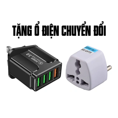 Củ sạc du lịch 4 cổng USB 3.1A tích hợp EU - Sạc đồng thời 4 thiết bị, chỉ 17.200₫