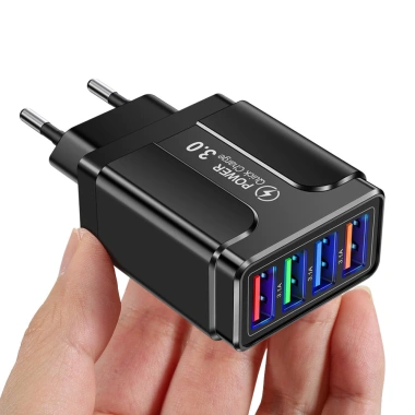 Củ sạc du lịch 4 cổng USB 3.1A tích hợp EU - Sạc đồng thời 4 thiết bị, chỉ 17.200₫