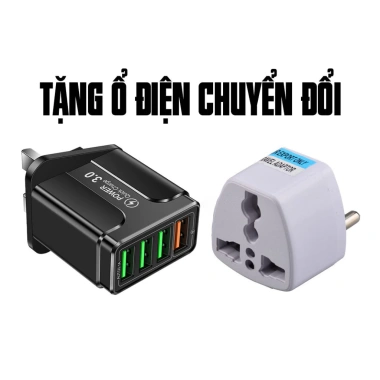 Củ sạc du lịch 4 cổng USB 3.1A tích hợp EU - Sạc đồng thời 4 thiết bị, chỉ 17.200₫