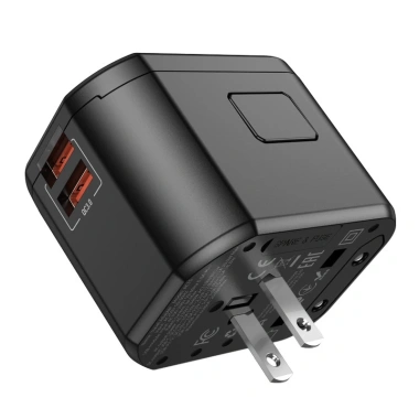 Củ sạc du lịch Hoco AC15 sạc nhanh PD 20W, 2 USB và Type-C, giảm giá 355k