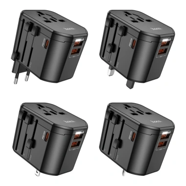 Củ sạc du lịch Hoco AC15 sạc nhanh PD 20W, 2 USB và Type-C, giảm giá 355k