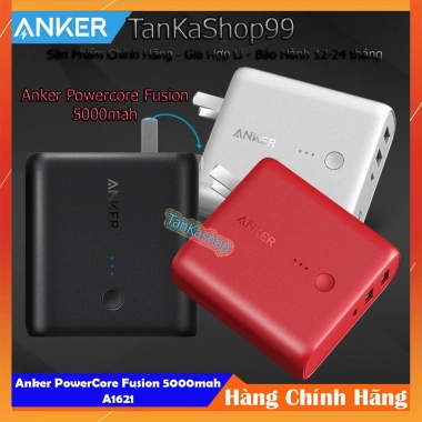 Củ sạc kiêm pin Anker PowerCore Fusion 5.000mAh A1.621 - Pin dự phòng mạnh, giá chỉ 280.000₫