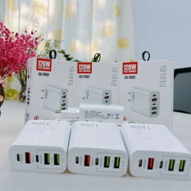 Củ sạc nhanh 120W GaN 5 cổng USB Type-C, siêu nhanh, an toàn, chống chai pin - giá 128k 4 Củ sạc nhanh 120W GaN 5 cổng USB Type-C, siêu nhanh, an toàn, chống chai pin - giá 128k 4
