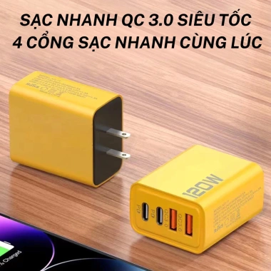Củ sạc nhanh 120W PD/Type-C - Sạc nhanh, bảo vệ, tương thích mọi điện thoại - 69.000₫ 4