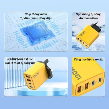 Củ sạc nhanh 120W PD/Type-C - Sạc nhanh, bảo vệ, tương thích mọi điện thoại - 69.000₫ 8