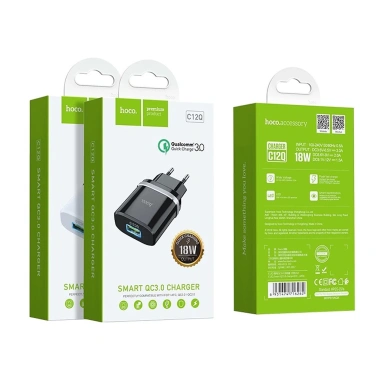 Củ Sạc Nhanh 18W Hoco C12Q - QC3.0, QC2.0, USB-C, Chính Hãng, Giá Ưu Đãi 65k 6