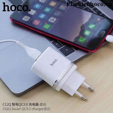 Củ Sạc Nhanh 18W Hoco C12Q - QC3.0, QC2.0, USB-C, Chính Hãng, Giá Ưu Đãi 65k 9