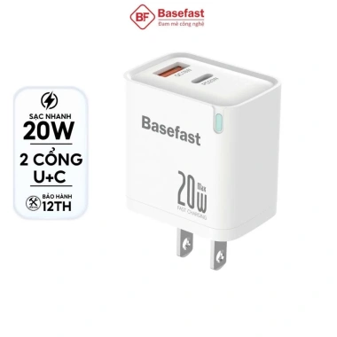 Củ sạc nhanh 20W Basefast 2 cổng, chống quá tải nhiệt, tương thích Samsung Xiaomi Oppo - 140.000đ 3