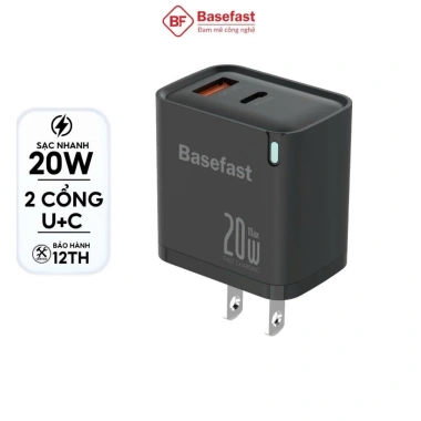 Củ sạc nhanh 20W Basefast 2 cổng, chống quá tải nhiệt, tương thích Samsung Xiaomi Oppo - 140.000đ 4