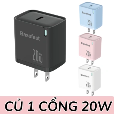 Củ sạc nhanh 20W Basefast 2 cổng, chống quá tải nhiệt, tương thích Samsung Xiaomi Oppo - 140.000đ 9