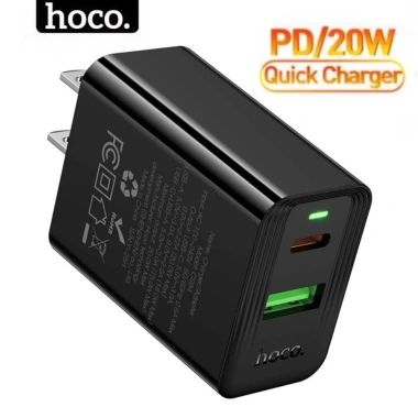 Củ sạc nhanh 20W HOCO PD20W Đen 2 Cổng Type-C & USB - Giá ưu đãi 109.000₫ Củ sạc nhanh 20W HOCO PD20W Đen 2 Cổng Type-C & USB - Giá ưu đãi 109.000₫