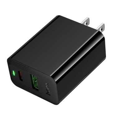 Củ sạc nhanh 20W HOCO PD20W Đen 2 Cổng Type-C & USB - Giá ưu đãi 109.000₫