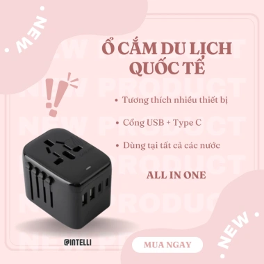 Củ sạc nhanh đa năng, ổ cắm du lịch USB và Type C quốc tế - Giá chỉ 152.000₫