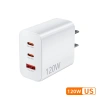 Củ sạc nhanh TWITCH 3 cổng USB 120W PD Type C cho điện thoại, sạc siêu tốc 8