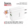 Củ sạc PD 20W Hoco C80 2 cổng USB và Type-C sạc nhanh 3A QC 3.0 đa thiết bị