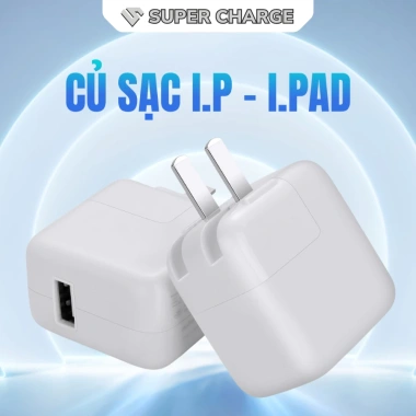 Củ sạc USB 12W gấp gọn, nhanh cho tablet - Tiện lợi du lịch, bỏ trong balo