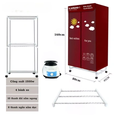 Củ sấy rời Lugio Wilcofan – Tủ sấy quần áo đa năng, làm nóng không gian, chỉ 495.000₫