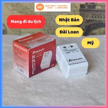 Cục đổi nguồn 110V sang 220V Singway du lịch, chỉ dùng thiết bị dưới 30W, an toàn, nhẹ cân